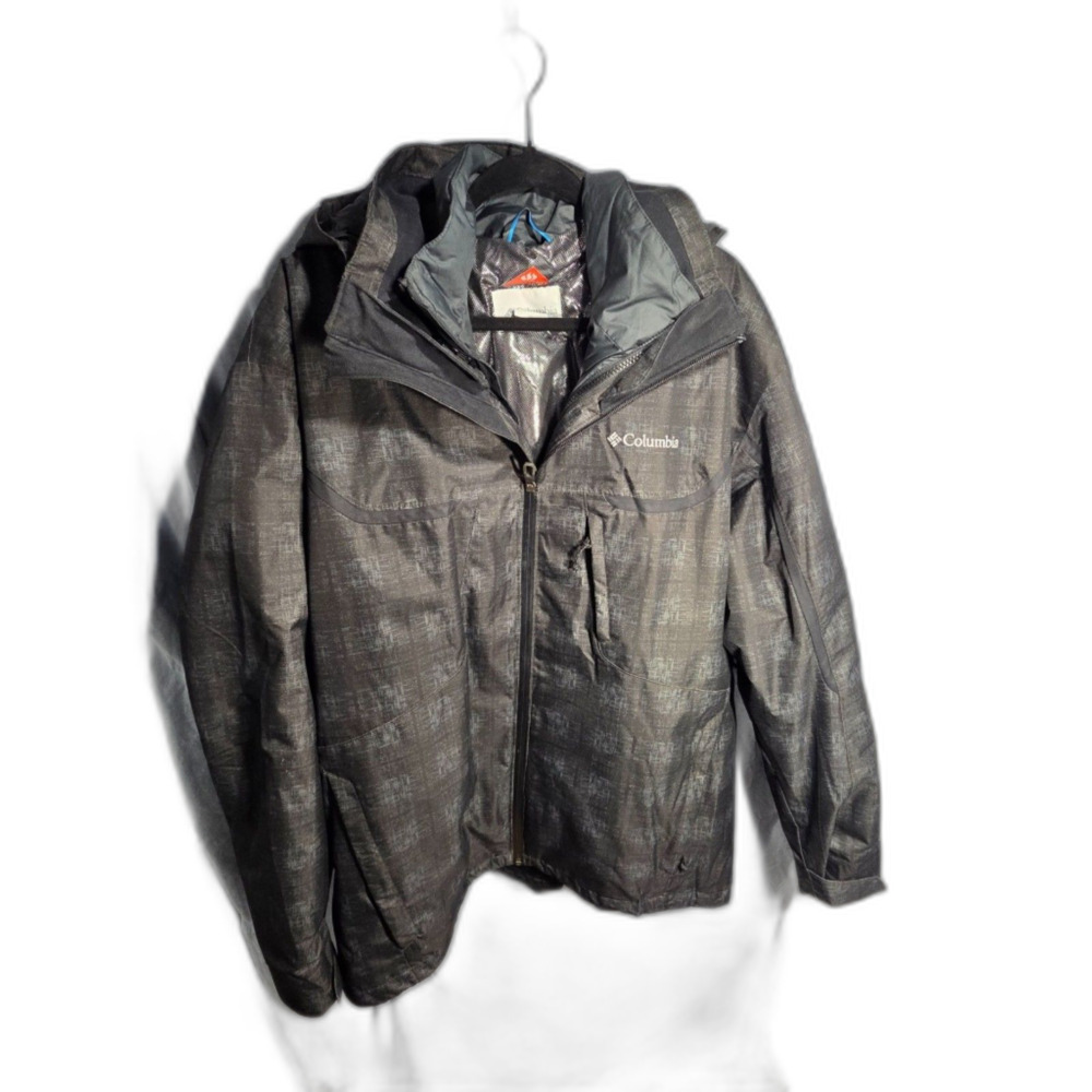 Columbia Mens XL Black Omni-Tech Omni-Heat Whirlibird 3-in-1 Ski Jacket NWOT